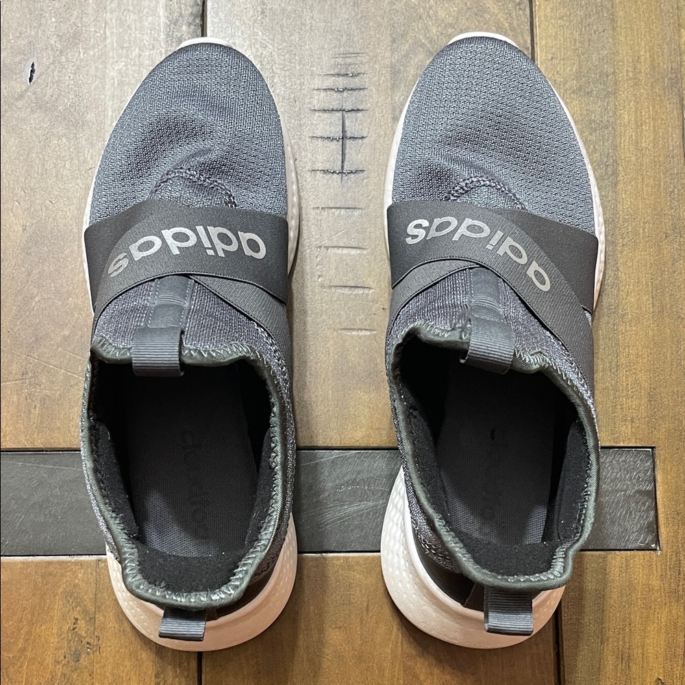 Adidas Charcoal and Black Slip-On Shoes